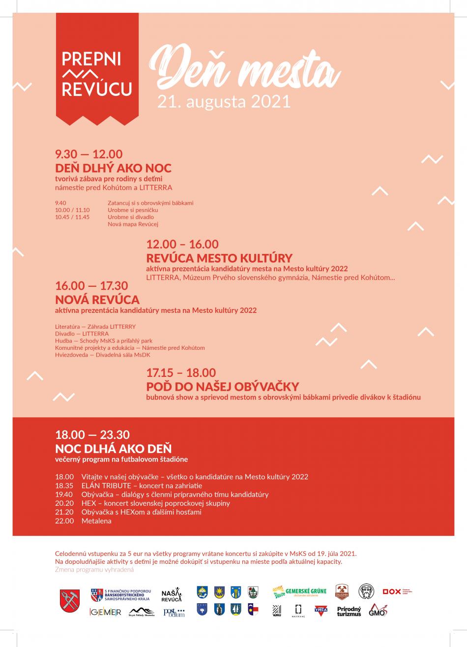 Mesto Revúca a Mestské kultúrne stredisko  usporiadajú DEŇ MESTA 